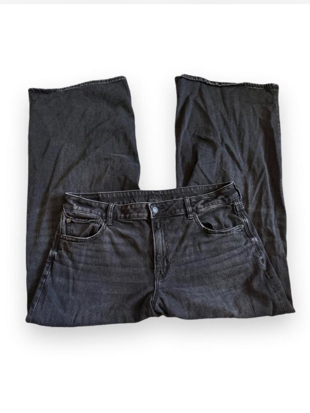 American Eagle Outfitters Women's Black Flare baggy Jeans